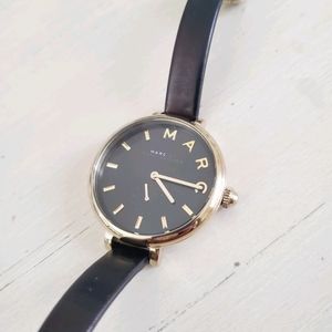 Marc Jacobs Sally Black Leather Watch